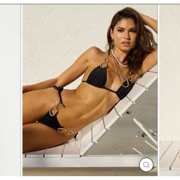 NWT Beach Bunny Kinsley Tie Side Bottom – Black – Size XL - Picture 3 of 8